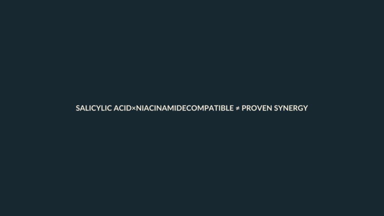 Typography pairing salicylic acid and niacinamide with compatible not proven synergy