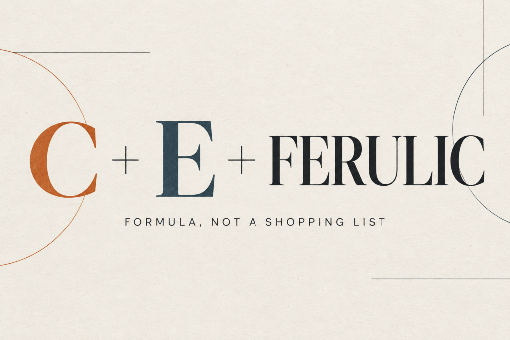 Vitamin C + Vitamin E + Ferulic Acid: One Proven Formula, Not Three Serums to Layer