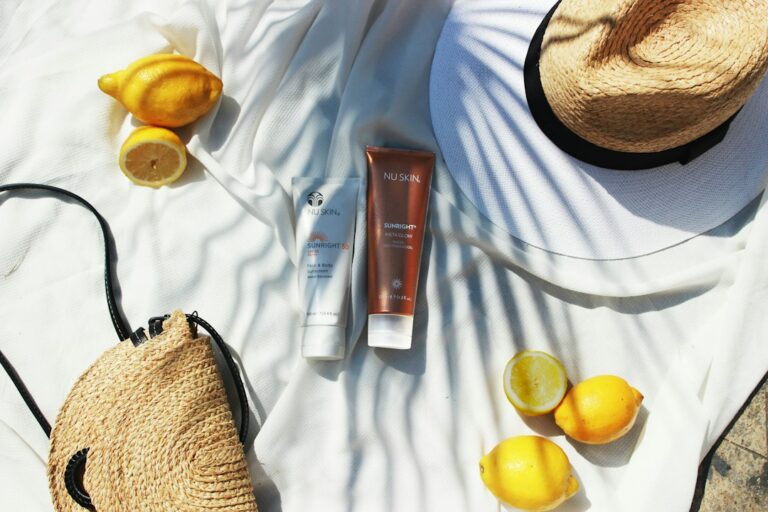 Sunscreen tube in warm light illustrating a morning skincare routine